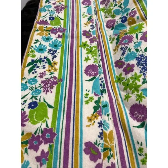 New Penneys Fashion Manor Acrylic Blanket king floralNOS Satin Trim Vintage